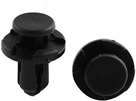 sourcingmap 50 Stück Befestigung Clips 9mm Loch Verschluss Kunststoffnieten Spritzschutz Stoßstangen Schwarz für Auto Kotflügel