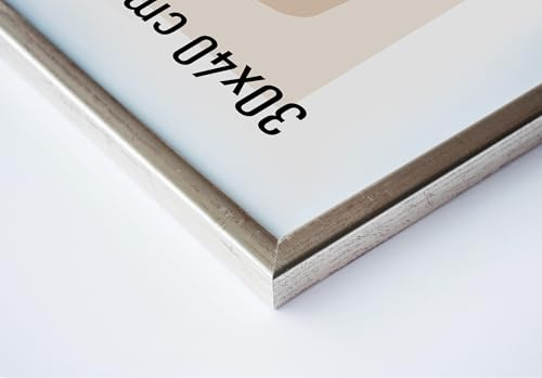 accent by nielsen Holz Bilderrahmen Zoom, 24 x 30 cm, Silber | Holz Rahmen im Hoch- & Querformat zum Aufhängen Silber gebürstet Echtglas