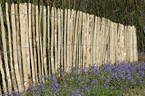 STILTREU Staketenzäune Staketenzaun Kastanie Höhen 50 cm - 200 cm, 5 Meter Rolle, 3 versch. Lattenabstände (Länge x Höhe: 500 x 122 cm, Lattenabstand: 6-8 cm)