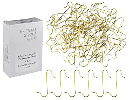 Inge-Glas 100 Kugelaufhänger Gold S - Haken Weihnachtskugelhaken Christbaumkugelhaken Aufhänger