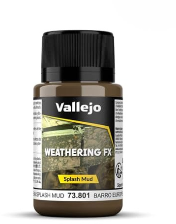 Vallejo - Weathering FX | European Splash Mud 40 ml. (1.35 fl.oz.) | Permanent Pigments and Water Based Acrylic Resins | Ideal for Miniatures, Scale Models & Dioramas