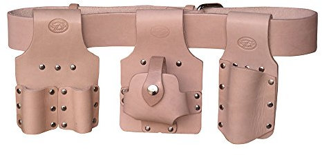 Scaffolding Tool Belt Set 4pc - Premium Tan Leather - Made in UK - Connell of Sheffield