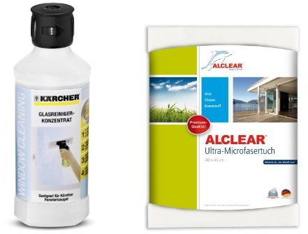 Kärcher 6.295-773.0 Glasreiniger RM 500 und ALCLEAR Fenstertuch 40x45 cm