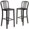 Flash Furniture Barstuhl, verzinkter Stahl, Schwarz/Antikgold, 50,8 x 39,4 x 109,2 cm