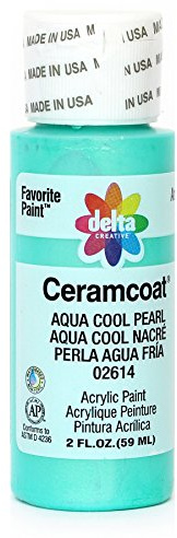 Delta Creative Ceramcoat Metallic and Pearl Acrylic Paint in Assorted Colors (2 oz), Aqua Cool Pearl