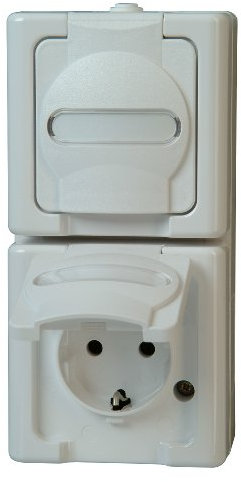 Kopp 131402009 Blue Electric Schutzkontakt-Steckdose, 2-Fach mit Deckel