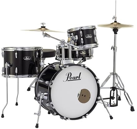 Pearl Roadshow Schlagzeug Set 4-teilig Komplettset mit Becken und Ständer Jet Black (RS584C/C31)