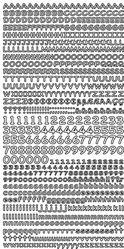 Konturensticker Mini Buchstaben/Zahlen silber