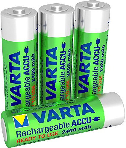 Varta Rechargeable Ready2Use Mignon Ni-Mh Akku vorgeladen (AA, 2400mAh, 4er Pack), wiederaufladbar ohne Memory-Effekt - sofort einsatzbereit, inklusive Aufbewahrungsbox
