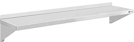 Royal Catering RCWR-120 Wandbord Edelstahl 120 x 30 cm 3,5 cm Stärke 35 kg Belastbarkeit Wandboard Wandregal Regal Tellerbord