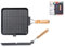HOME 2600 Poêle Grill en Fonte carrée Cm28, Aluminium fundido, Noir