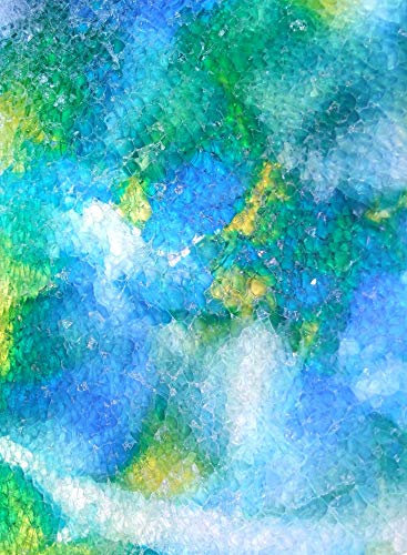 Safety Mosaik Platte Eisglas grün-blau-gelb 15x20cm