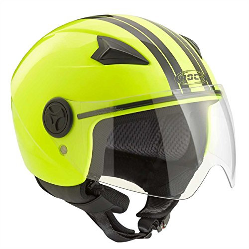 ROCC 140 Demi-Jet Helm, Farbe neon-gelb-schwarz, Größe XS (53/54)
