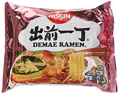 NISSIN Demae Ramen Shrimp Instant Noodles, 100 g, Pack of 30