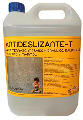 LIQUIDO ANTIDESLIZANTE PARA SUELOS DE MARMOL, TERRAZO Y HORMIGÓN. ENVASE 5 LITROS