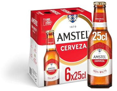 Amstel Cerveza Lager Rubia, 6 x 25cl