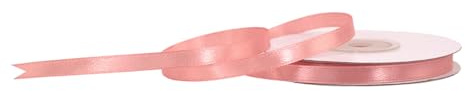 Satinband 6mm x 25m Rolle - FARBAUSWAHL in 3/6/12/18/25/38/50/75/100mm - farbecht & waschbar - Schleifenband für Hochzeit - Geschenkband zum Verpacken Dekorieren Basteln - Pfirsich