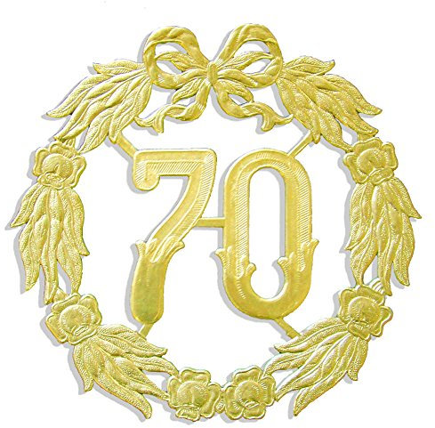 Walter Kunze Jubiläumszahl 70, Ø 18 cm, Gold, Jubiläumskranz