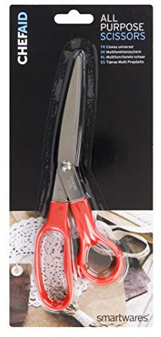 Chef Aid Household Scissors, Multi-Functional All Purpose Scissor with a Long Straight Edge, Ideal for All households tasks, Traditional Shape and Design with Stainless Steel Cutting Blade