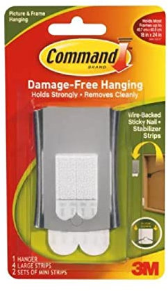 Command 17048-ES Metal Universal Picture Hanger - Damage Free Hanging - For Pictures, Frames, Mirrors and Clocks - Holds up to 3.6 kg