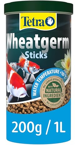 Tetra Pond Wheat Germ Sticks, Pond Fish Food Specially Formulated for Cold Weather Feeding, 1 Litre