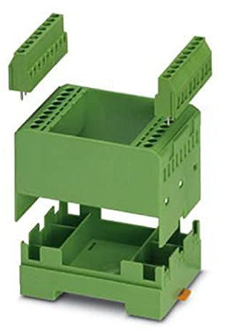 PHOENIX CONTACT EMG 50-LG/SET Elektronikgehäuse-Set, Bestehend aus Elektronikmodul und Print-Klemmenblöcken, 5 Raster, Grün, 5 Stück