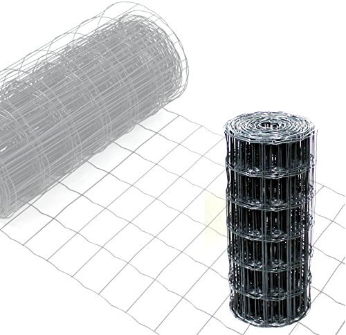 Gartenzaun Maschendraht Zaun Gitterzaun 25 m x 0,6 m Maschung 10 x 7,5 cm Schweißgitter Wildzaun Anthrazit