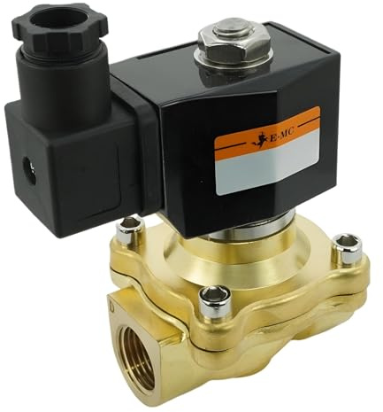 Fittingstore – Magnetventil Messing 2/2 zwangsgesteuert | IP65 | für Wasser, Luft, Gas & Druckluft | 12V= 24V= 24V AC 230V AC | inkl. Spule & Stecker