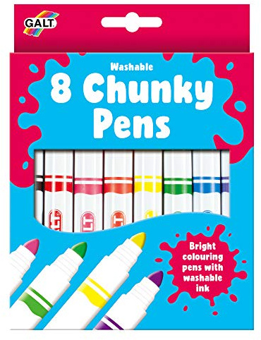 Galt 8 Chunky Pens - Washable, Chunky Pens for Children, Ages 3 Years Plus