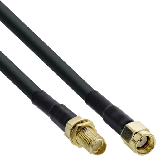 InLine 40860 WLAN Kabel, R-SMA-Stecker auf R-SMA-Kupplung, 0,3m