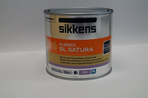 Sikkens Rubbol BL Satura 0,500 L de poliuretano con base de agua, barniz sedoso para interior y exterior, 500 ml