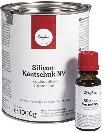 Rayher Caoutchouc de Silicone liquide RTV/NV, 2 composants, 1Kg, avec catalyseur, transparent, empreintes de haute précision, arts créatifs-3411100, 11 x 11 x 16.399999999999999 cm