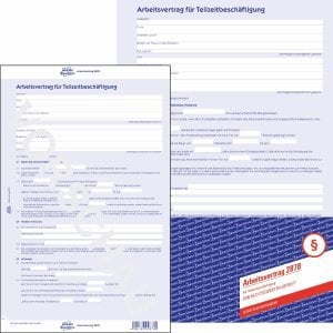 AVERY Zweckform 5 x Arbeitsvertrag A4 für Teilzeitbeschäftigte 2-seitig
