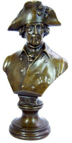 Kunst & Ambiente - Friedrich II. / der Große Büste/Fritz mit Kleinhut - Bronzebüste - signiert - Militaria - Der alte Fritz Figur - Skulptur - Statue - Deko