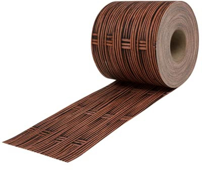 Zaundruck Sichtschutzstreifen Polyester - nachhaltiger Sichtschutz für Doppelstabmattenzaun - Motiv Windschutz 26 m x 19 cm - Sichtschutz-Rolle - Weidengeflecht
