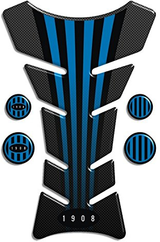 ADESIVI PARASERBATOIO TANKPAD RESINATO EFFETTO 3D - ADESIVI-STICKER 3D compatible ''CARBON-LOOK Inter Tifosi Calcio' Tank Pad