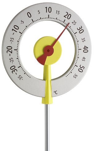 TFA Dostmann Lollipop analoges Design-Gartenthermometer, 12.2055.07, wetterfest mit großen Ziffern, L 240 x B 55 x H 950 mm