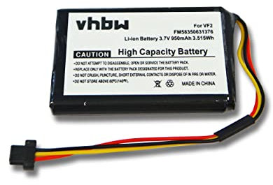vhbw Batterie Compatible avec Tomtom Go 510 (2013), Go 50, Go 500 (2013), Go 600 GPS, Appareil de Navigation (950mAh, 3,7V, Li-ION)