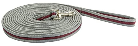 HKM Soft Longierleine Dunkelgrau/Bordeaux 800 cm