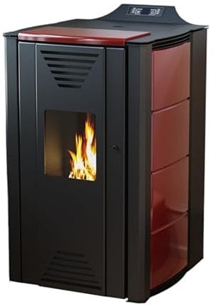 ThermoFlux wasserführender Pelletofen INTERIO 20 | 18 kW rot
