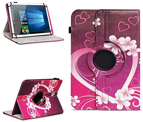 NAUC Robuste Universal Hülle 10 10.1 10.2 10.3 10.4 10.5 10.6 10.8 11 Zoll Tablet Schutzhülle Kunstleder Tasche Standfunktion extra 360° Drehbar, Farben:Motiv 2