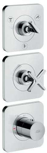 Axor Citterio E Thermostat für 3 Benutzer, grüne Zierleiste mit Rosetten (120 x 120 s)
