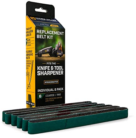 Kit di cinghie a grana grossa WORK SHARP – WSSA0002703 Kit di cinghie per affilatrice di coltelli e utensili – Abrasivi di alta qualità per attività di affilatura e molatura