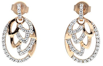 Esprit Nature Glam Ohrringe Silber vergoldet Roségold mit Zirkonia ESER91936A000