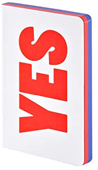 Nuuna Graphic S Yes-No – Taccuino in pelle, rilegatura liscia, colore: bianco