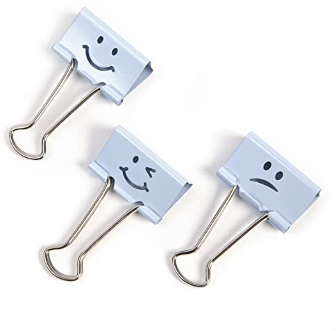Rapesco 1350 Pinces à Double Clip 19 mm, Bleu Pastel, Lot de 20