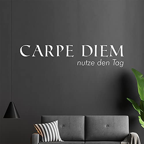 Carpe Diem Wandtattoo in 6 Größen - Wandaufkleber Wall Sticker - Dekoration, Küche, Wohnzimmer, Schlafzimmer, Badezimmer