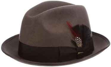 Scala Classico Men's Wool Felt Fedora Hat, Grey, Medium