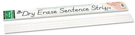 PACON Dry Erase Sentence Strips, 3 x 24 Inches, White, Pack of 30