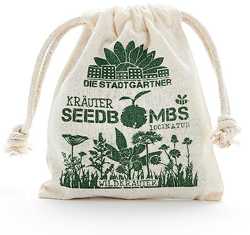 Die Stadtgärtner – Seedbombs „Wildkräuter“ I 8 handgemachte Samenbomben mit 6 verschiedenen Kräutersamen I Enthält u.a. Anis, Dill, Fenchel & Kamille I 100% ökologisch & mindestens 2 Jahre haltbar